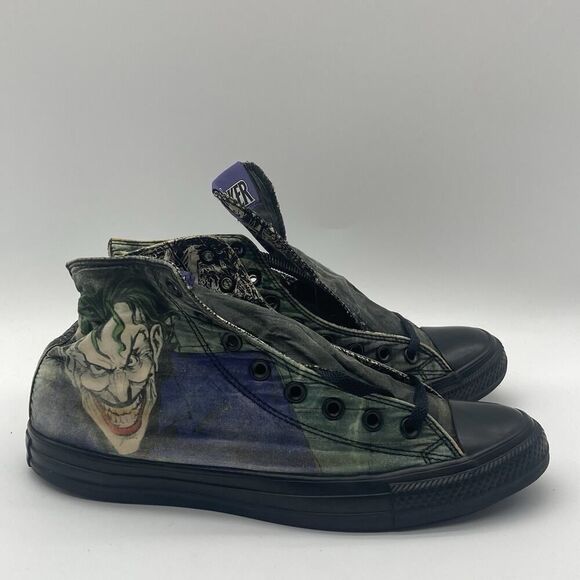 Mens SIze 10 Converse Chuck Taylor All Star High DC Comics Joker Sneaker 150864C - Picture 1 of 8